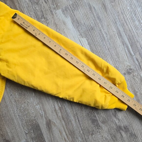 Lands End Full Zip Squall Jacket Womens Sz M 10-12 Fleece Lining Yellow Vtg USA - Picture 13 of 16
